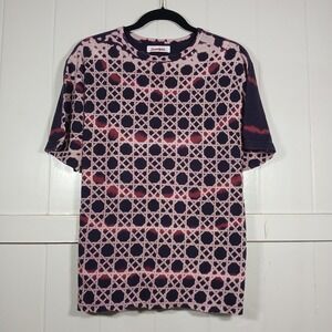 John Bull Mens‎ Tie Dye Geometric Cane Print T-Shirt Purple Distressed 73231